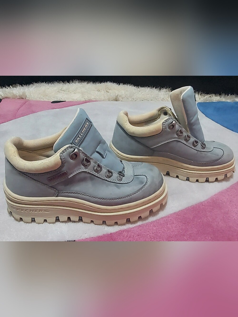 Vintage Blue Skechers Jammers Platform Sneakers